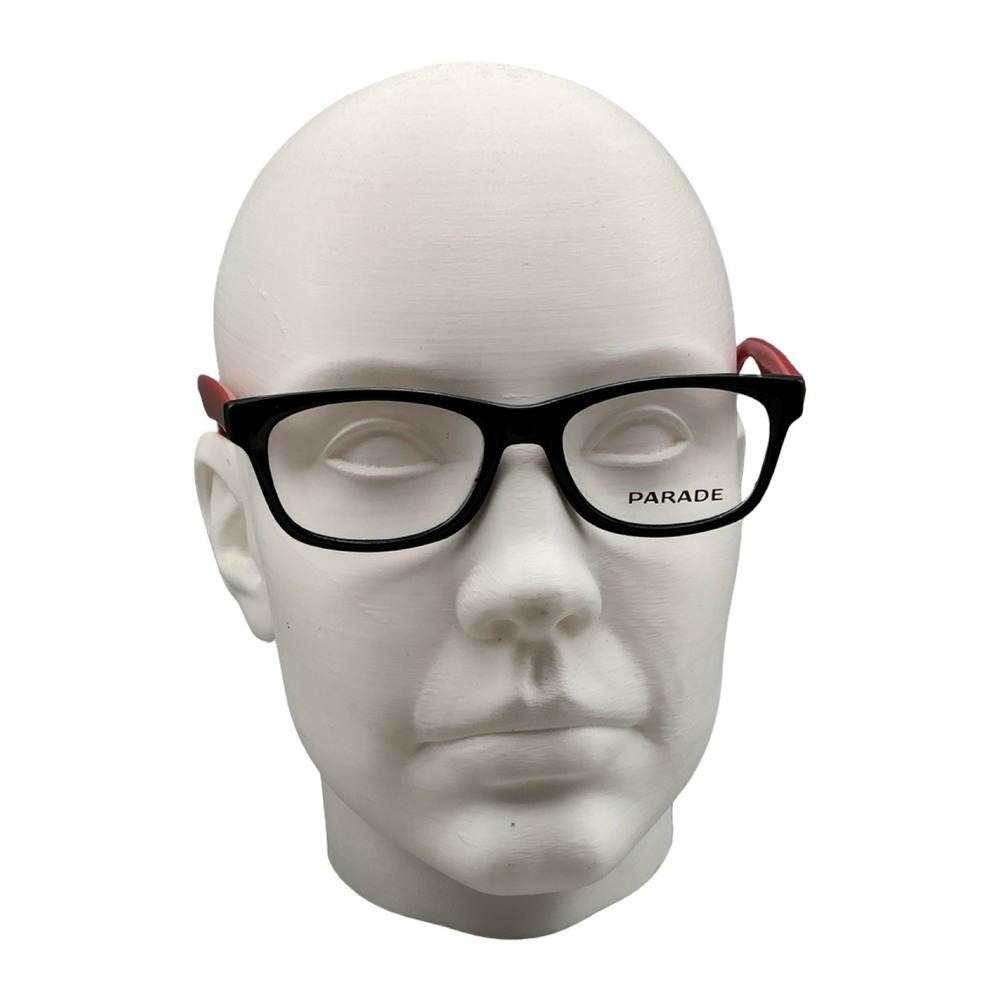 Parade Q-Series 1743 Black Red Eyeglasses Frames 48-16-125 Rectangular Plastic